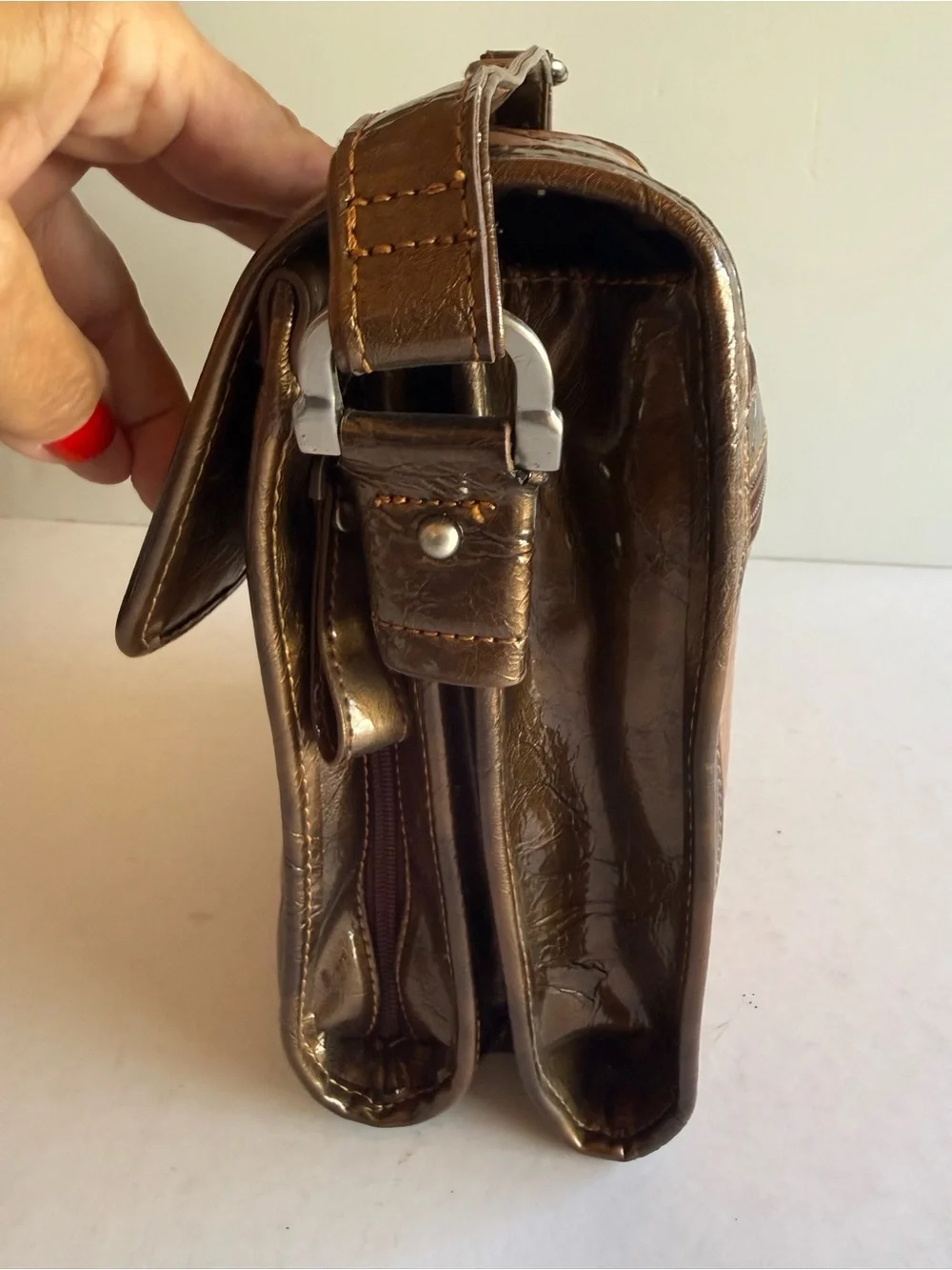Madi Claire Leather Croc Embossed Crossbody